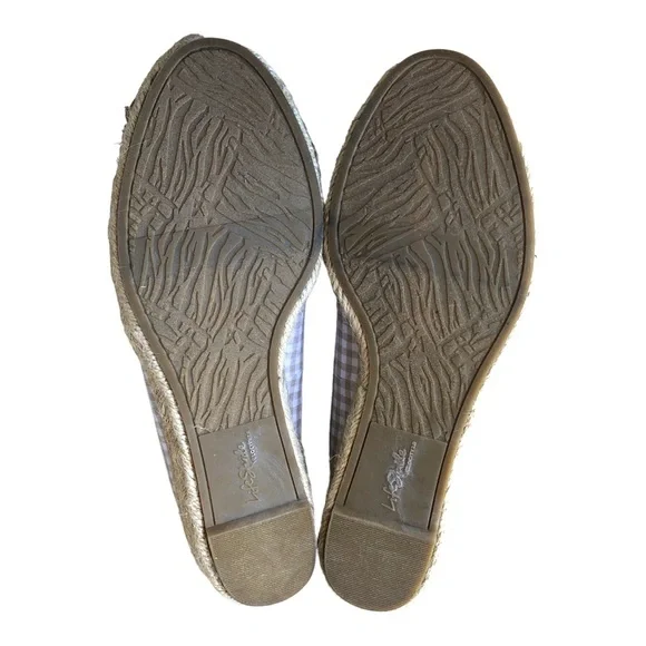 LifeStride Expadrille Wedge Heels Cork Closed Toe Canvas‎ Beige Size 9W. - Picture 8 of 13